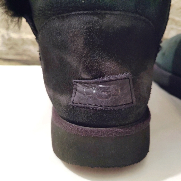 Sz 7 UGG Jaylyn Boots Suede Leather Sheepskin Insole Furry Belted Buckle Boots - Picture 7 of 17